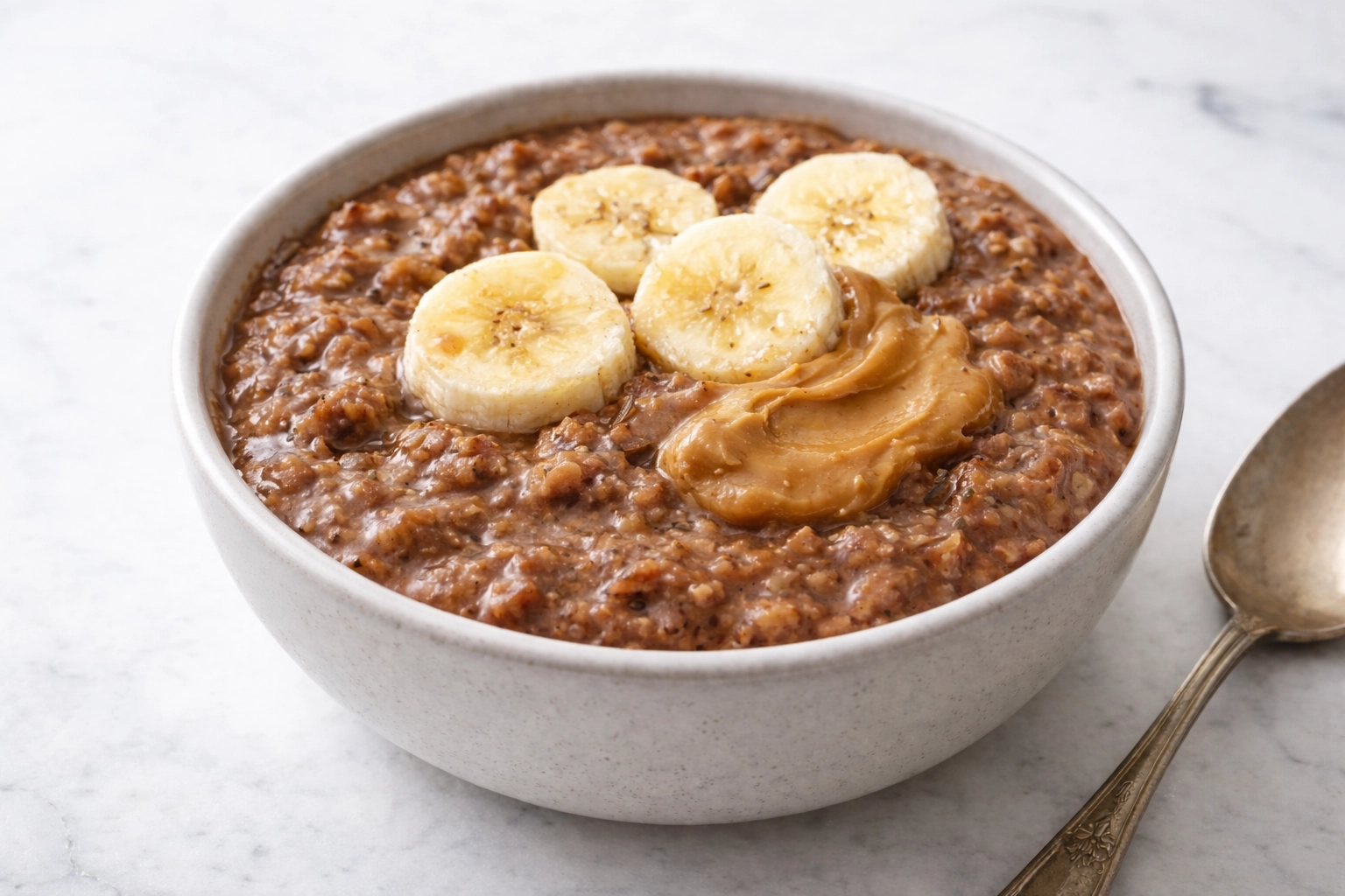 eiwitrijke havermout chocolade banaan